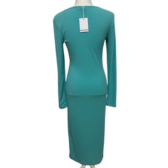 Walter Baker Jolene Ribbed Knit Dress Long Sleeve Aqua Medium NWT RETAIL $248.00 - Picture 8 of 9